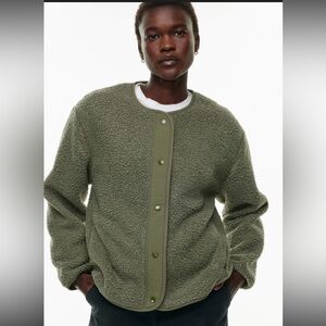 Aritzia Army Green Sherpa Coat